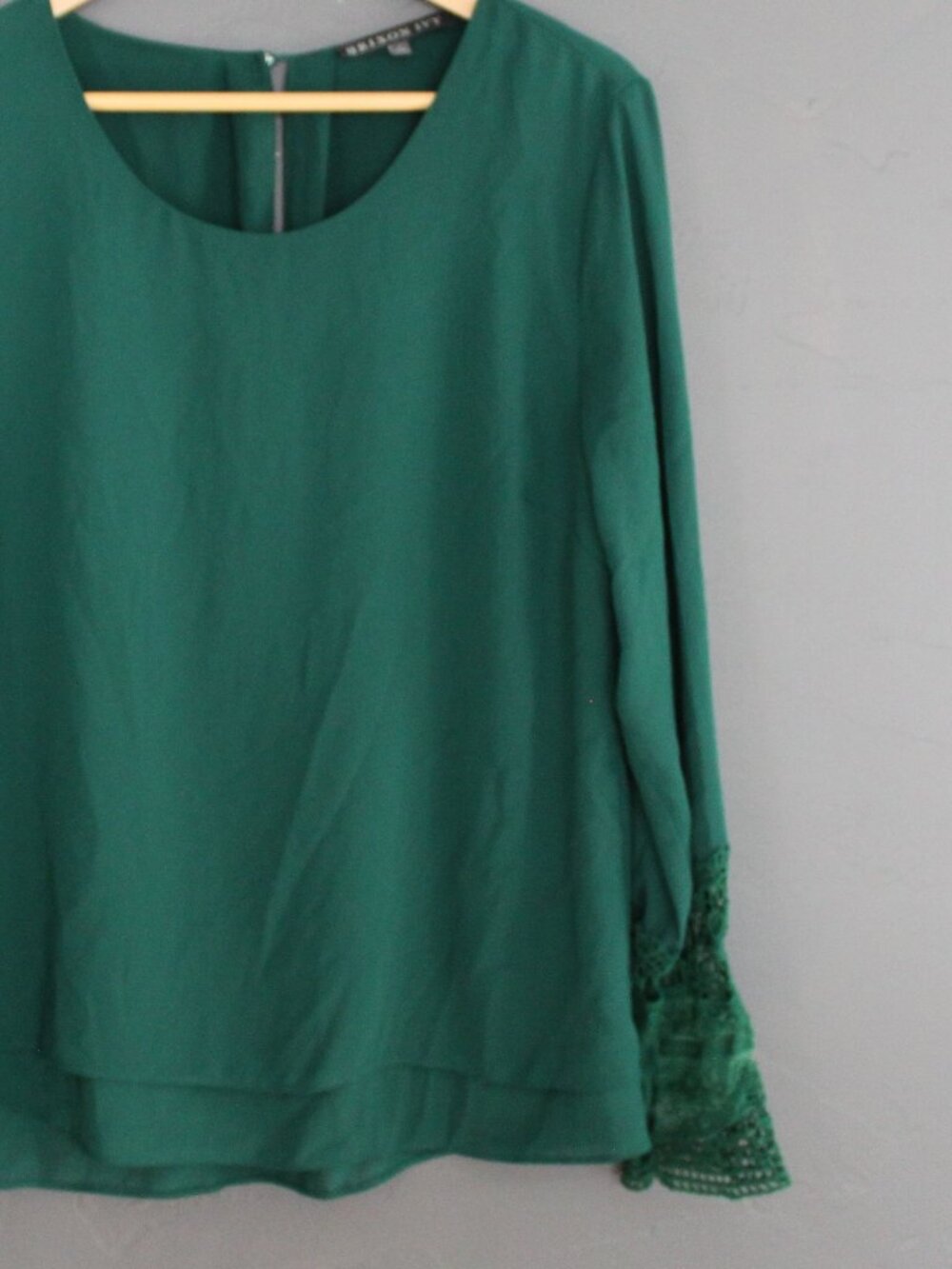 Teal blouse with sleeve detail